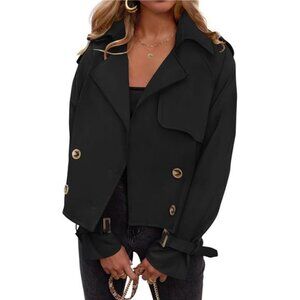Classic Black Women's Trench Coat